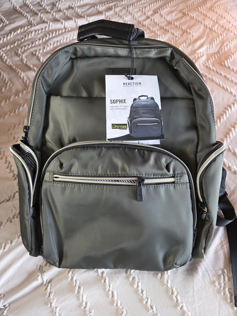 NWT Kenneth Cole Reaction Sophie Olive Green Backpack